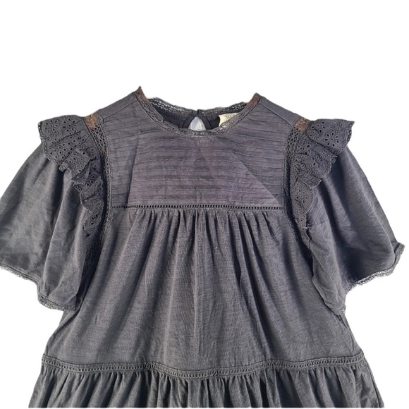 🌺GOOD HART by MATILDA JANE McKinney Tierred Dress in Charcoal Size Small🌺 - Picture 3 of 7